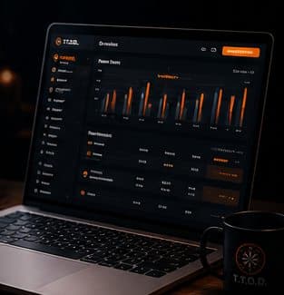 Beispielhafte Darstellung der Spielauswertung auf einem Notebook