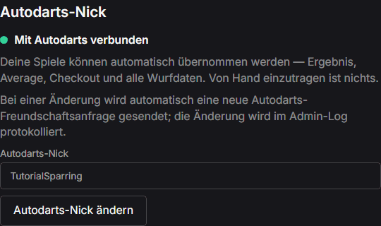 Profil: verbunden, kein Hinweis mehr — so sieht es aus, wenn es stimmt
